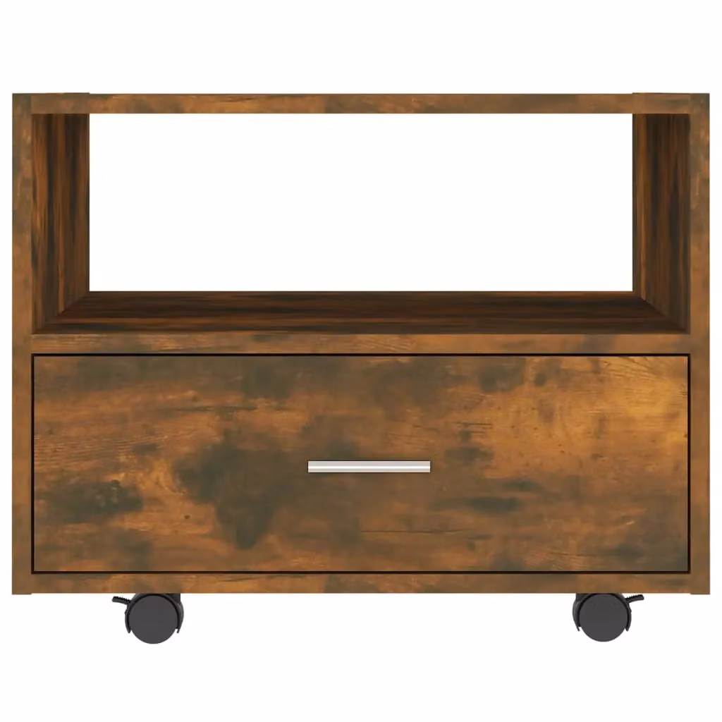 Berkfield Home Smoked Oak Coffee Table in Brown, W/D/H: 55 x 55 x 40 cm – 4