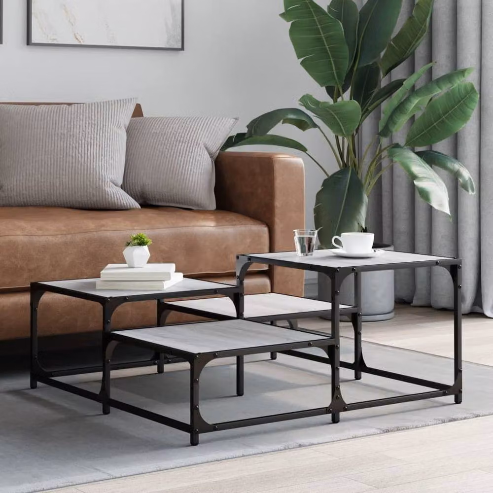Berkfield Home Grey Sonoma Coffee Table, W/D/H: 87.5 x 87.5 x 40 cm – 3