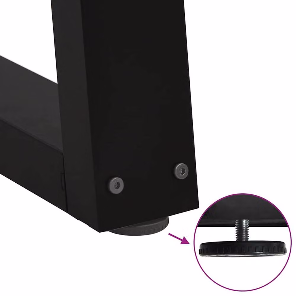 Berkfield Home Modern V-Shape Dining Table Legs, 2 Pieces, Black Steel, H: 70 cm, W: 30-31.3 cm – 5