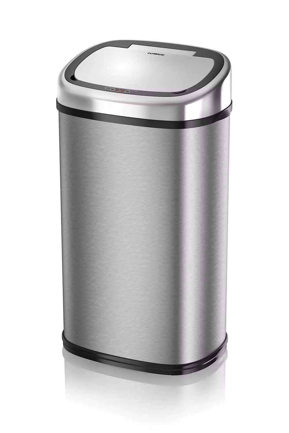 Tower 58L Sensor Lid Kitchen Bin with Soft Close Stainless Steel Body in Silver – 2