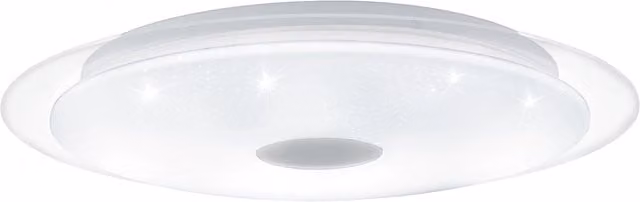 Loops LED Wall and Ceiling Flush Light with White Shade and Chrome Finish, 36W, Dimmable with Remote Control