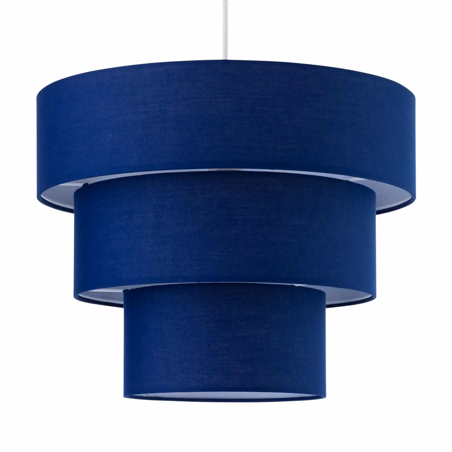 First Choice Lighting Barty Set of 2 Navy Blue Tiered Pendant Shades, Diameter: 38 cm – 2