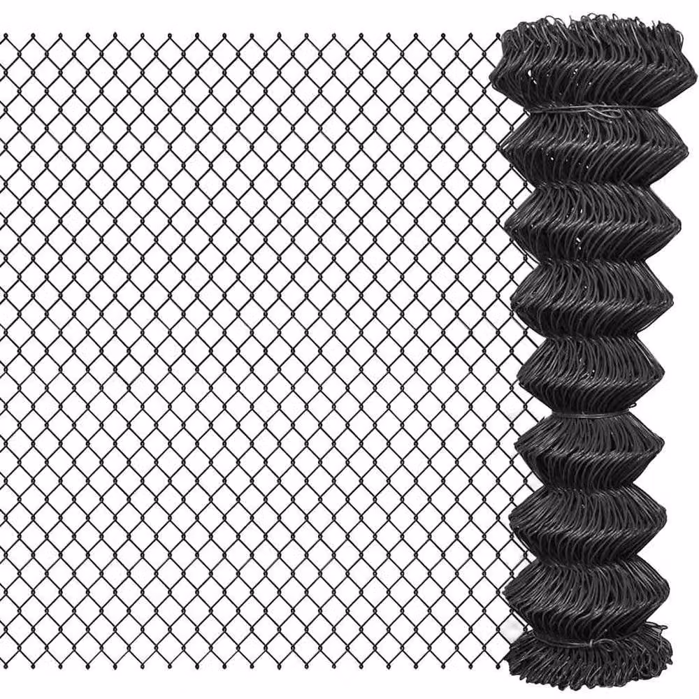 Berkfield Home PVC Coated Steel Chain Link Fence in Grey and True Black, 15 x 1.5 m – 2