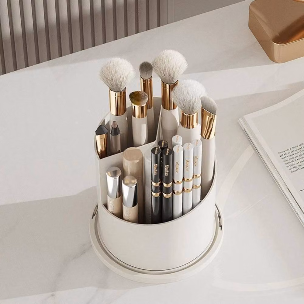 KORVIXA Rotating Makeup Brush Storage Box in White – 2