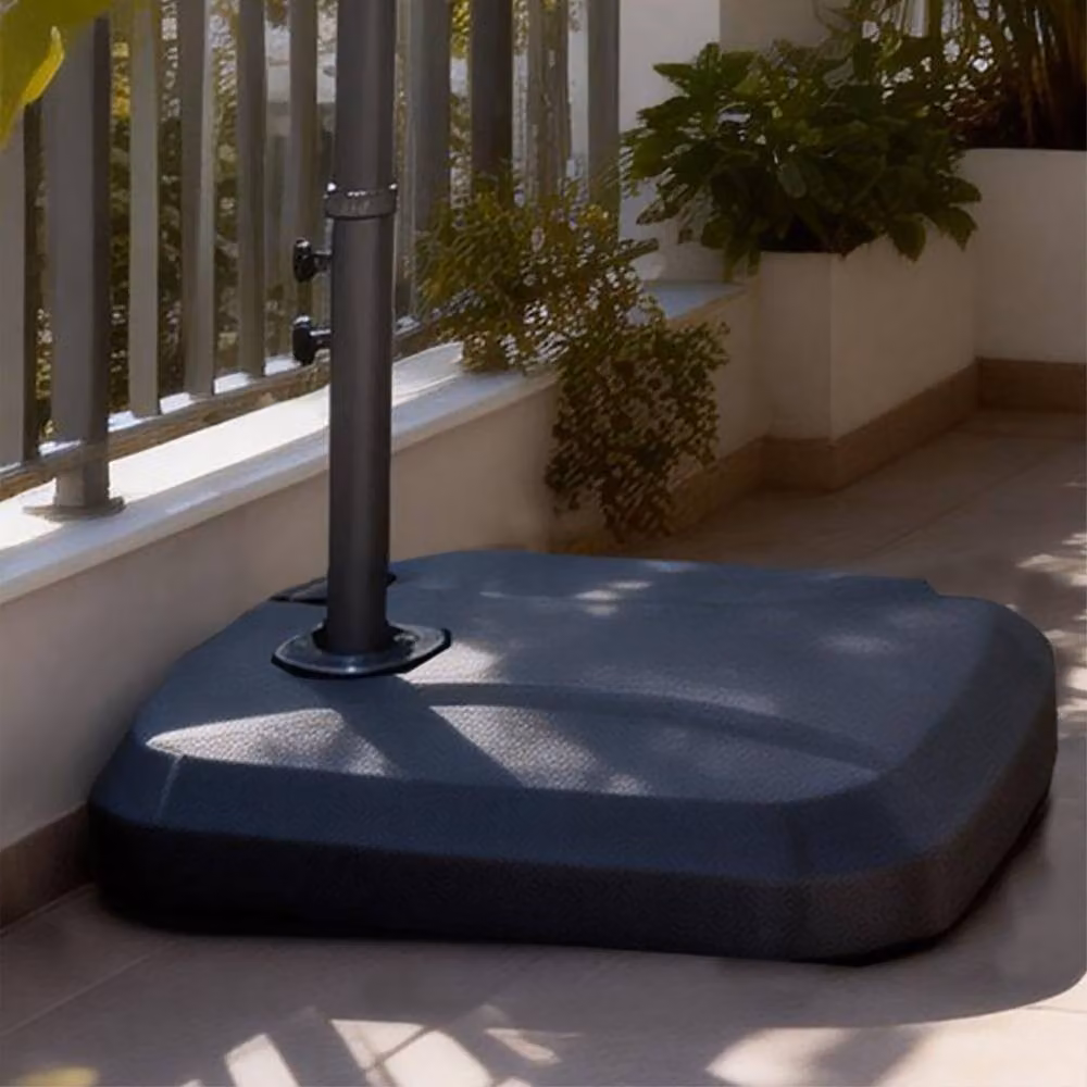 MIMO Garden Black Plastic Parasol Base, Water or Sand Filled Weighted Freestanding Umbrella Base, W/D/H: 60 x 60 x 15 cm – 7