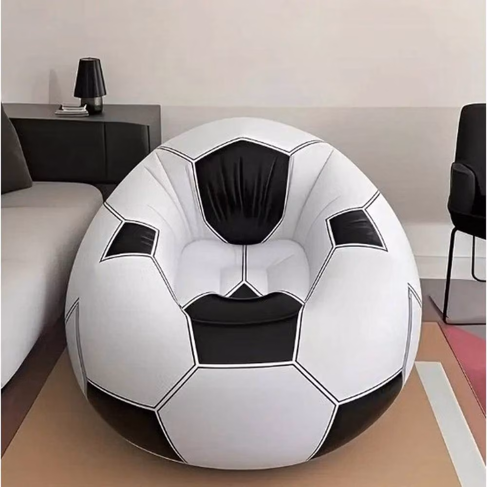 FLAVORA Football Inflatable Lazy Sofa in Black and White – 4