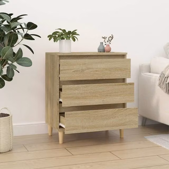 Berkfield Home Sonoma Oak Sideboard in Beige, W/D/H: 60 x 35 x 70 cm