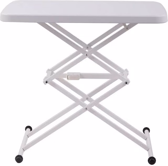 KORVIXA Height Adjustable Folding Over Bed Table in White