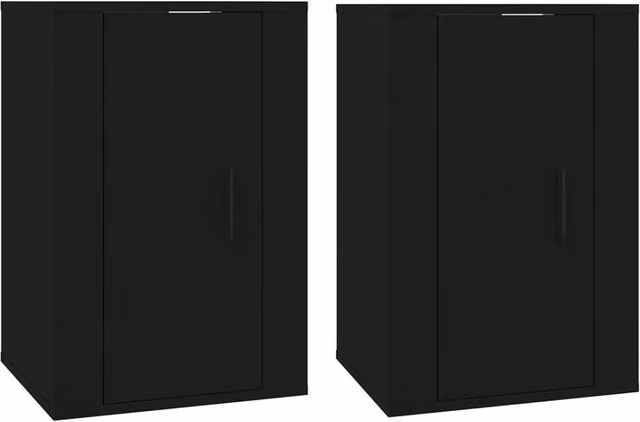 Berkfield Home Set of 2 Wall Mounted TV Cabinets in Black, W/D/H: 60 x 34.5 x 40 cm – 1