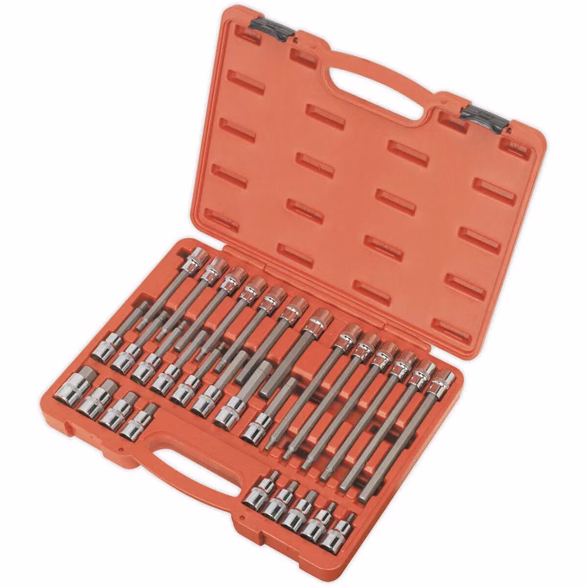 Loops 30pc Short and Long Hex Allen Socket Bit Set with Case, 1/2 inch Square Drive, Chrome Vanadium Steel, Multicolour – 2