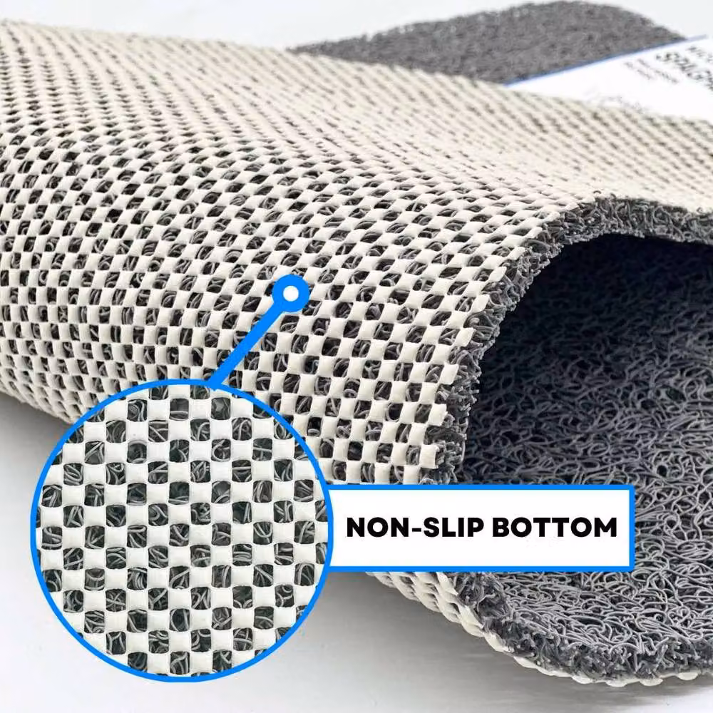 Nicoman Non-Slip Spaghetti Loofah Bath Mat, Grey, W: 100 cm, D: 40 cm – 3