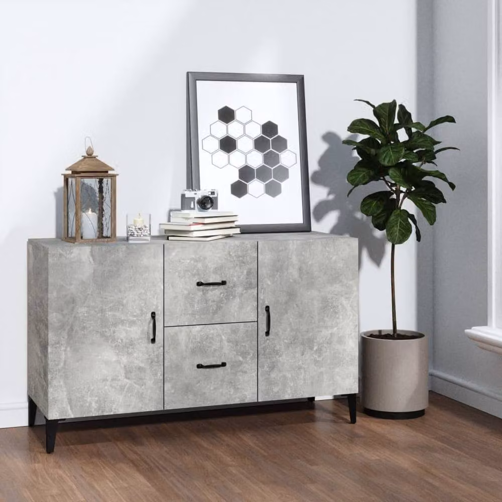 Berkfield Home Sideboard in Concrete Grey, W/D/H: 100 x 36 x 60 cm – 2