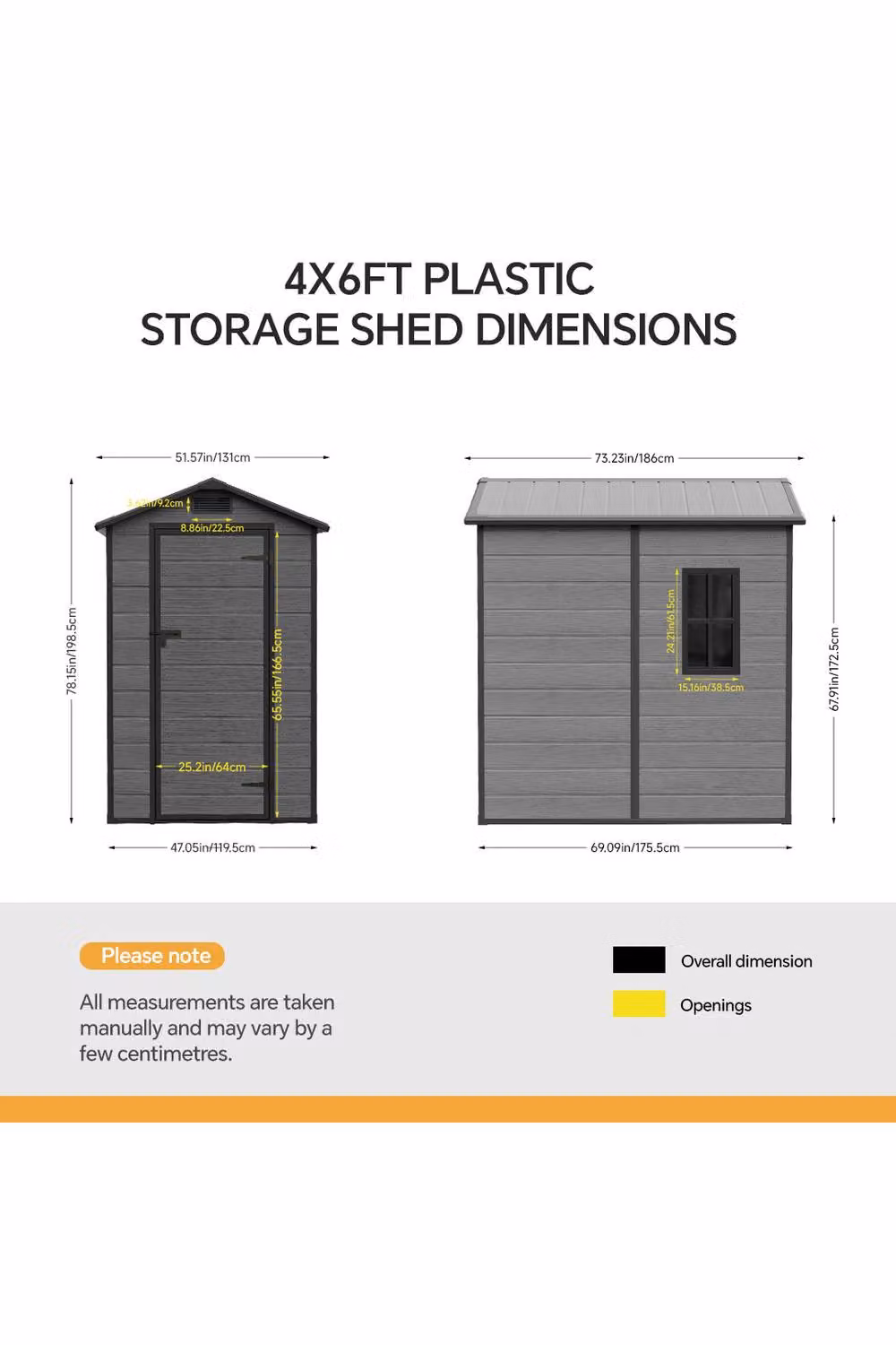 Living and Home Dark Grey Plastic Outdoor Garden Storage Shed – 3