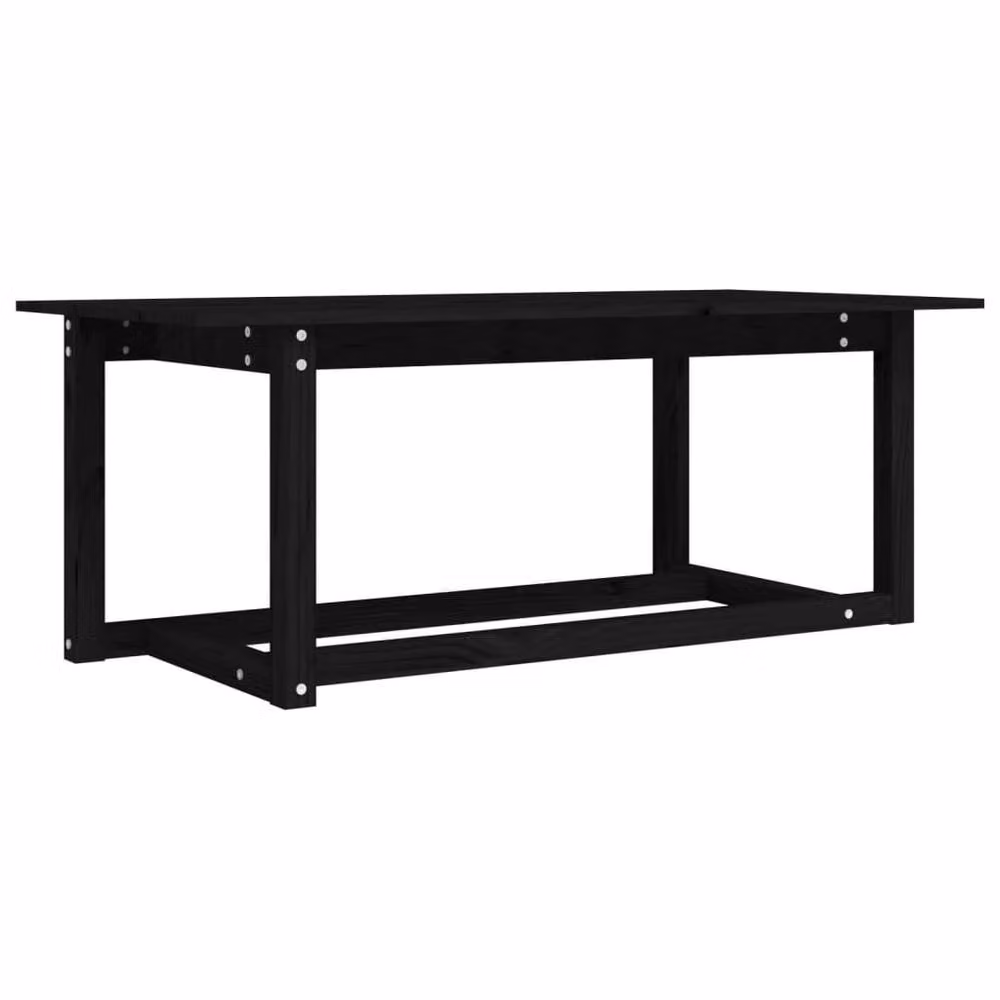 Berkfield Home Beautiful Coffee Table in Black Solid Pine Wood, W/D/H: 110 x 55 x 45 cm – 3