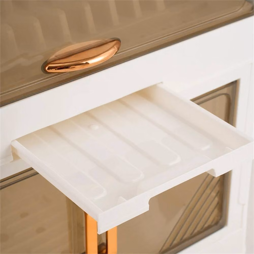 PAWNORA 3 Tier Dish Plate Rack Holder in White and Beige Plastic – 2