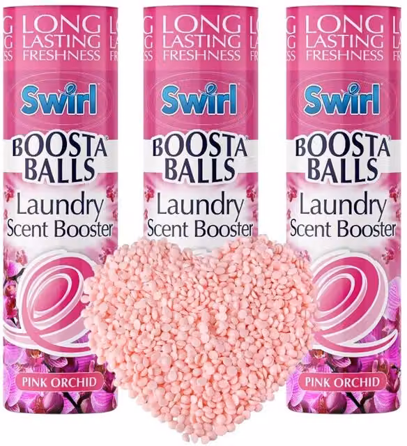 Swirly Laundry Scent Booster Washing Machine Freshener Pink Orchid, 3 x 230g, Pink
