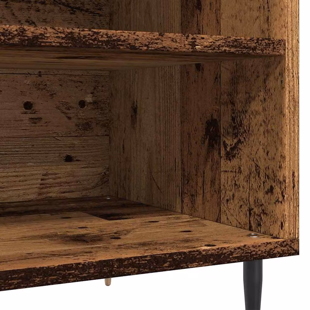 Berkfield Home Record Cabinet in Old Wood Brown, W/D/H: 84.5 x 38 x 48 cm – 7