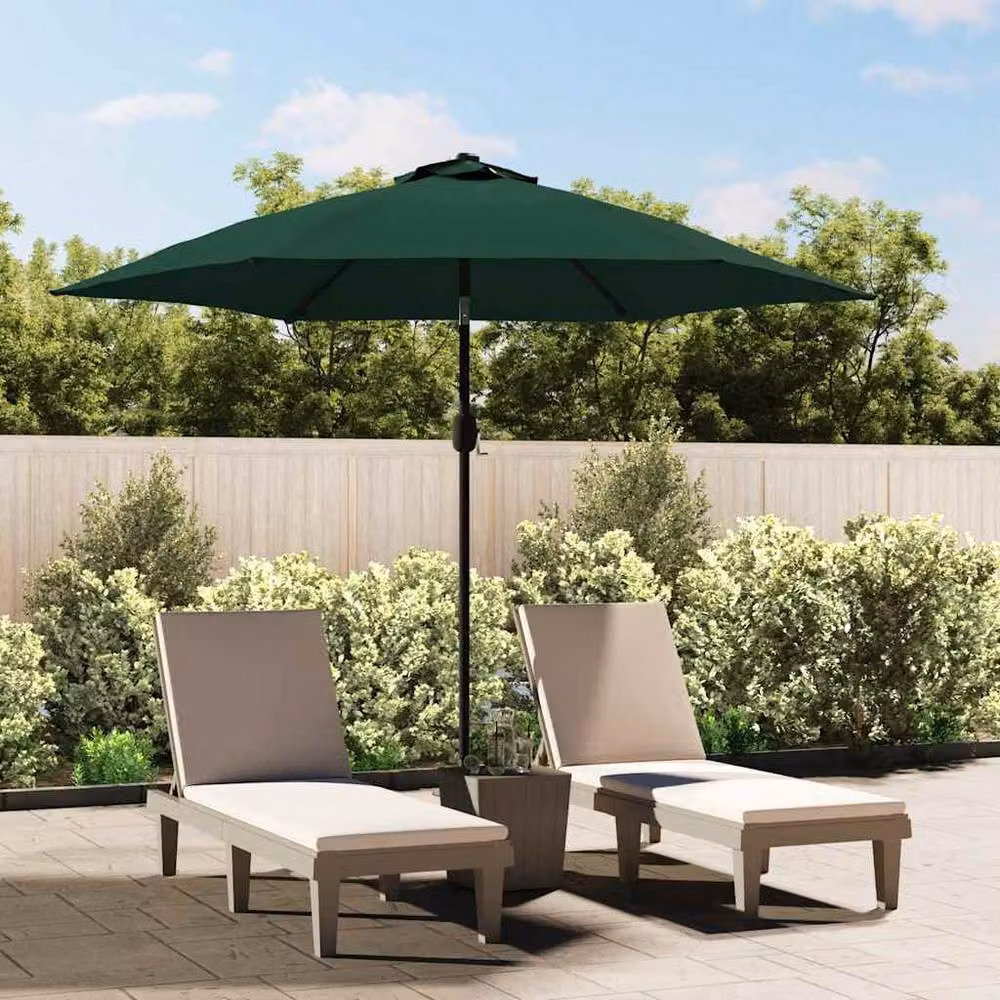 Berkfield Home LED Cantilever Umbrella in Green, 3 m – 2