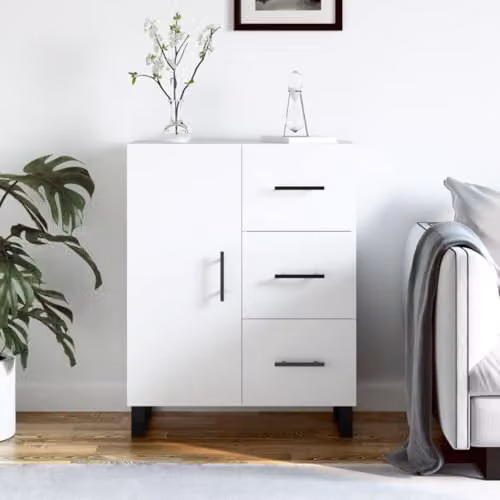 vidaXL White Classic Sideboard in Engineered Wood W/D/H: 69.5 x 34 x 90 cm – 2