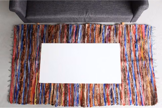 KDMK Handmade Multicolour Cotton Ethnic Rectangular Rug