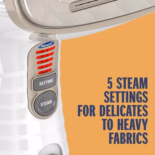 Conair Turbo Extreme Steam Handheld Clothes Steamer in White and Transparent with Brush Attachment – 3