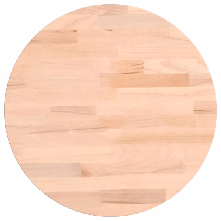 Berkfield Home Round Solid Wood Beech Table Top in Brown, Diameter: 30 cm, Height: 4 cm