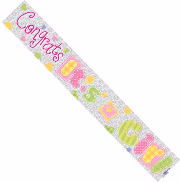 KDMD Its a Girl White Foil Pennant Banner Party Decoration Pack of 20