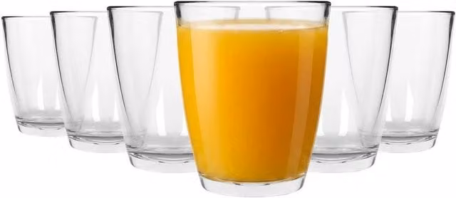 Argon Tableware Transparent Glass Tumblers, 250ml, Pack of 6