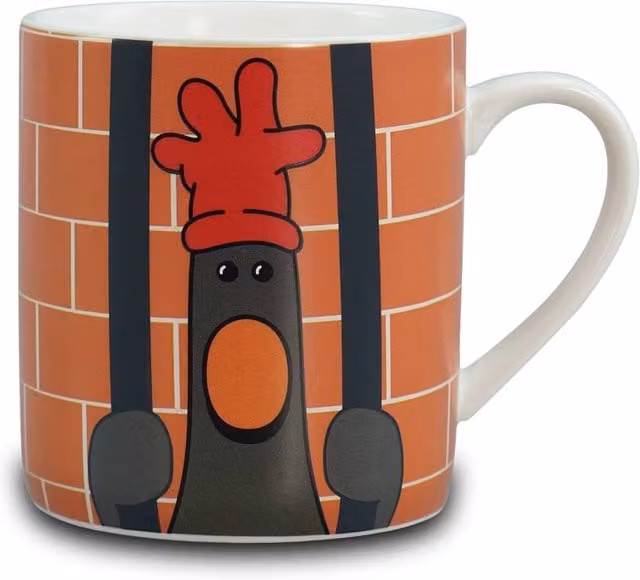 Wallace & Gromit Feathers McGraw Heat Changing Ceramic Mug, Black, 370ml