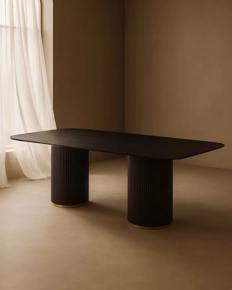 Tommy Franks Lantine 280 Rectangular Dining Table in Black Oak, W: 280 cm, H: 76 cm