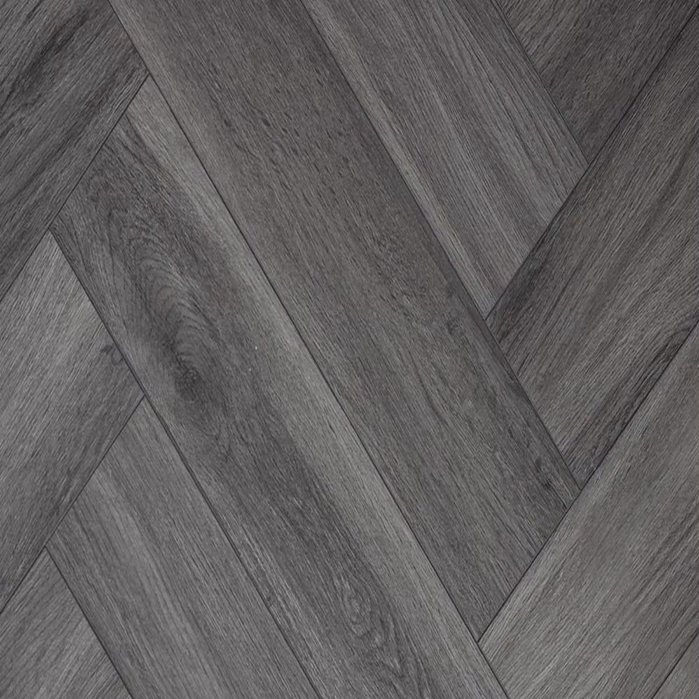 FirmfitORH Luxury Wood Effect Herringbone Click Lock Vinyl Flooring, Dark Grey, 5mm – 2
