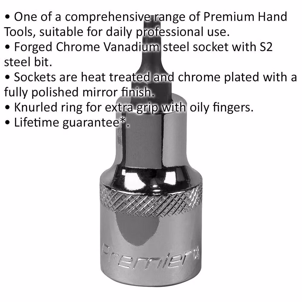 Loops T20 TRX Star Socket Bit with 1/2 inch Square Drive and S2 Steel Head in Silver – 2