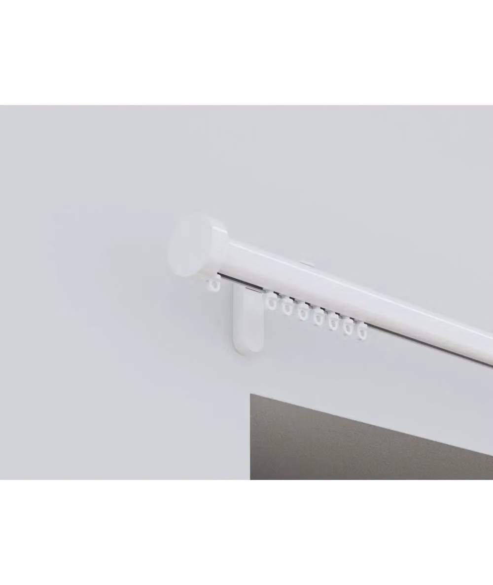 New Edge Blinds 28mm Styleline Gliding Curtain Pole Set with Stud End in White – 2