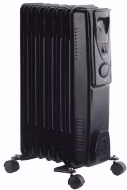 Marco Paul 15KW 7 Fin Freestanding Oil Filled Radiator with Thermostat in Black