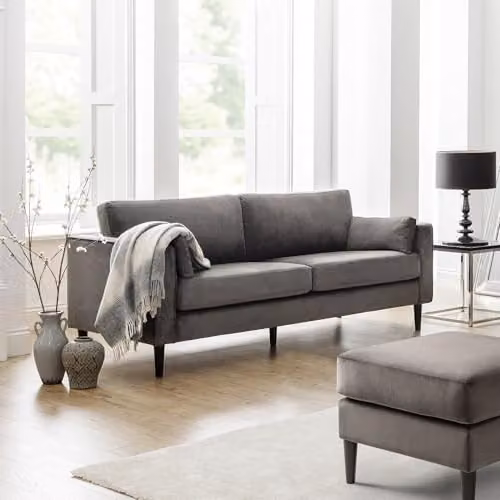 Julian Bowen Hayward Grey Velvet 3 Seater Sofa – 2