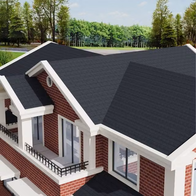 Komore 18-Piece Pack of Rectangular Asphalt Roof Shingles in Black