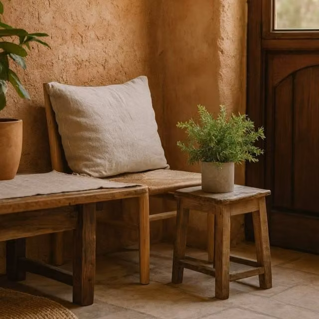 Wyld Haus Medium Rosemary Artificial Plant in a Green Stone Effect Pot