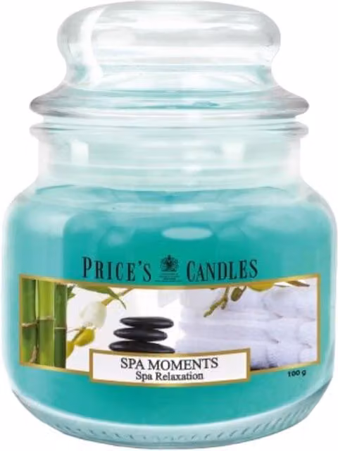 Price's Candles Spa Moment Scented Jar Candle in Green and Turquoise, Small