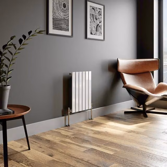 Temprazo Vertical Double Flat Panel Designer Radiator in White, H: 180 cm, W: 30 cm, D: 5.2 cm