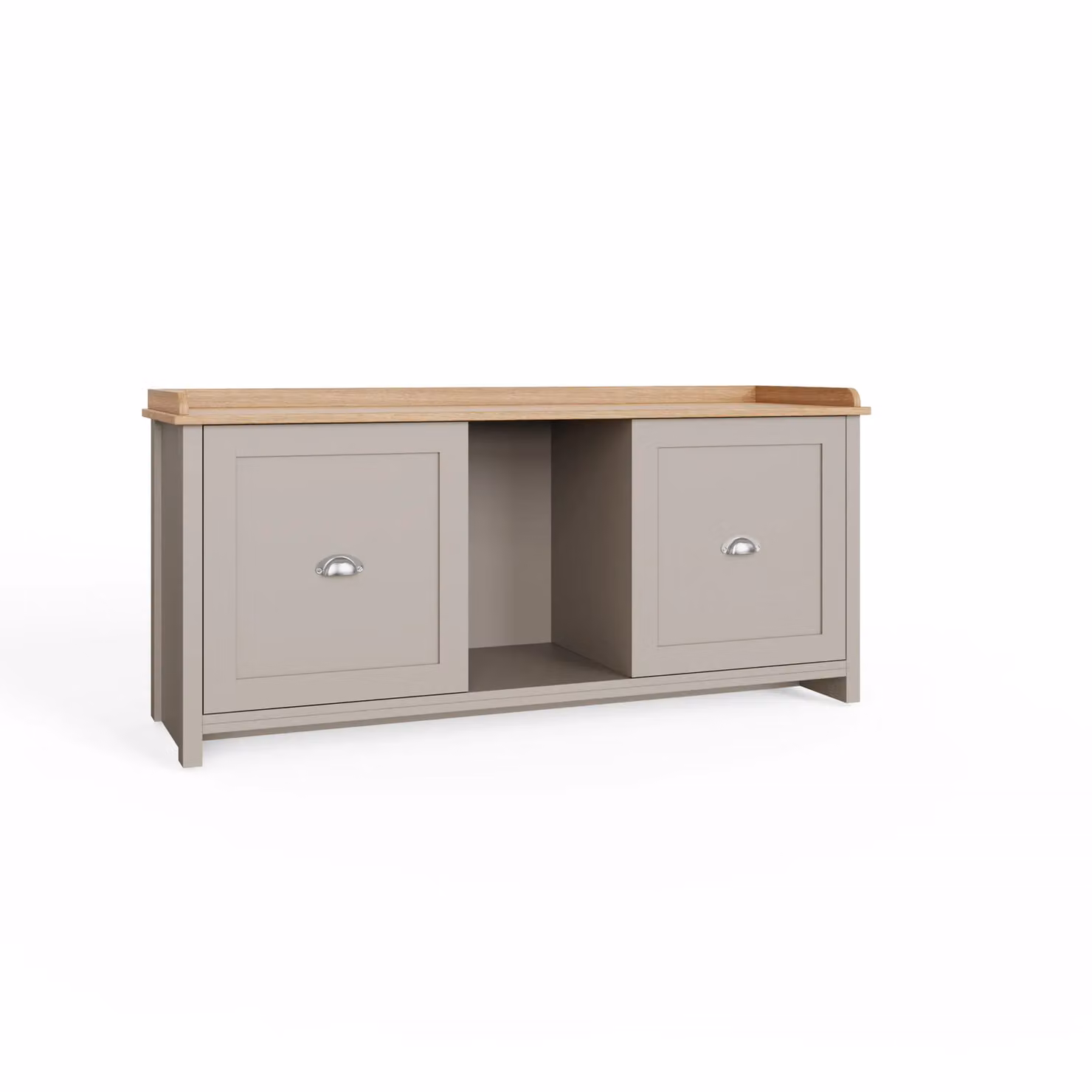 GFW Lancaster Grey 2 Door Shoe Rack Bench – 3