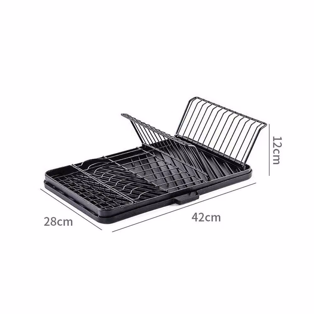 NESTLUNE Black Large Dish Drying Rack Drainer, W: 100 cm, D: 15 cm, H: 15 cm – 2