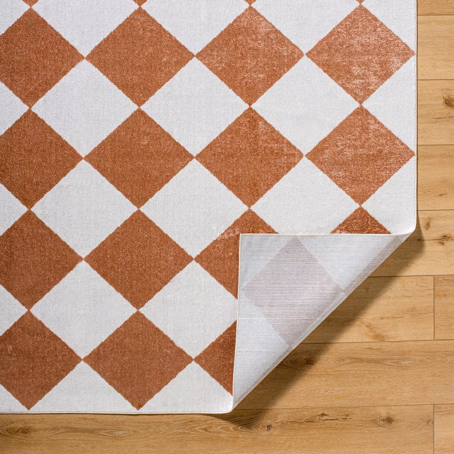 Livabliss Lilian Washable Geometric Diamond Pattern Living Room Rug in Terracotta, W: 160 cm, D: 215 cm – 4