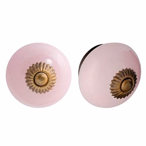Nicola Spring Polished Pink Ceramic Cupboard and Drawer Knobs, Pack of 12 – 2