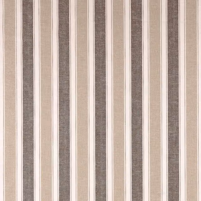 Terrys Modern Striped Cotton Woven Fabric in Grey, Brown and Beige