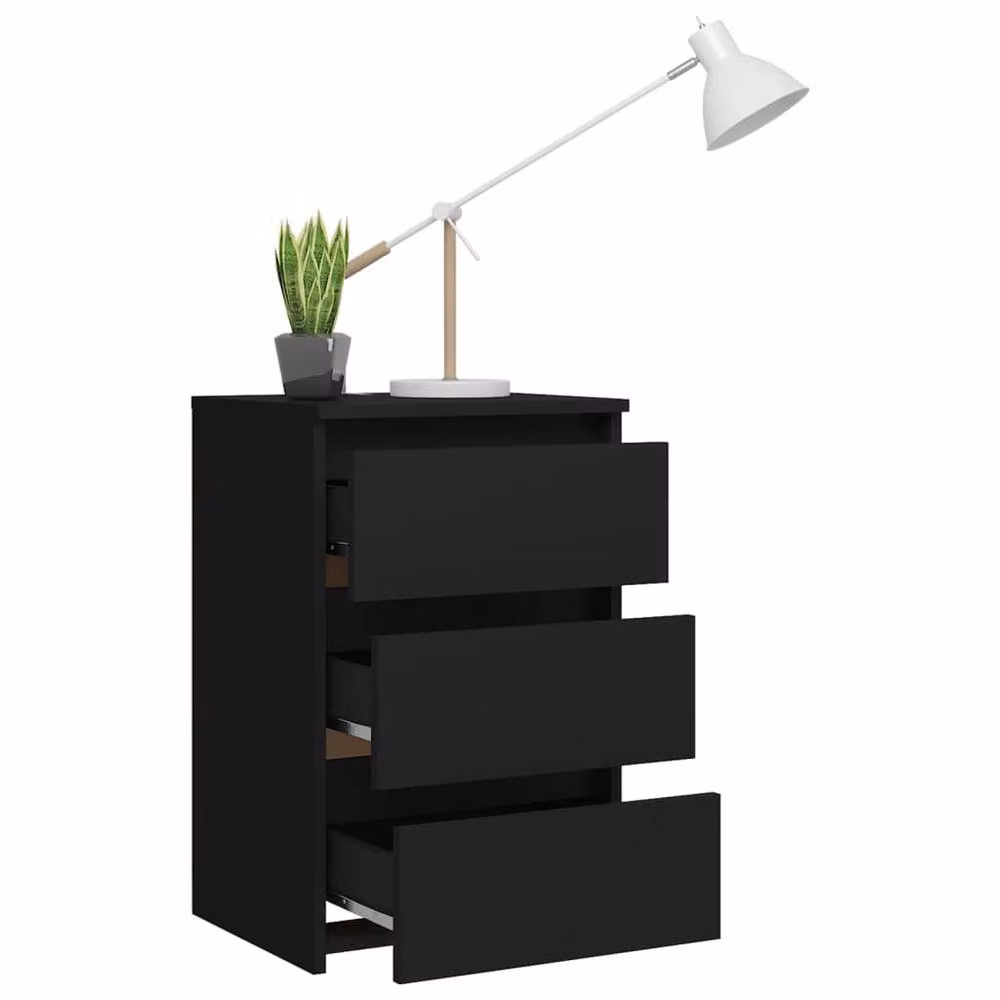 Berkfield Home Black Bed Cabinet in MDF, W/D/H: 40 x 35 x 62.5 cm – 5
