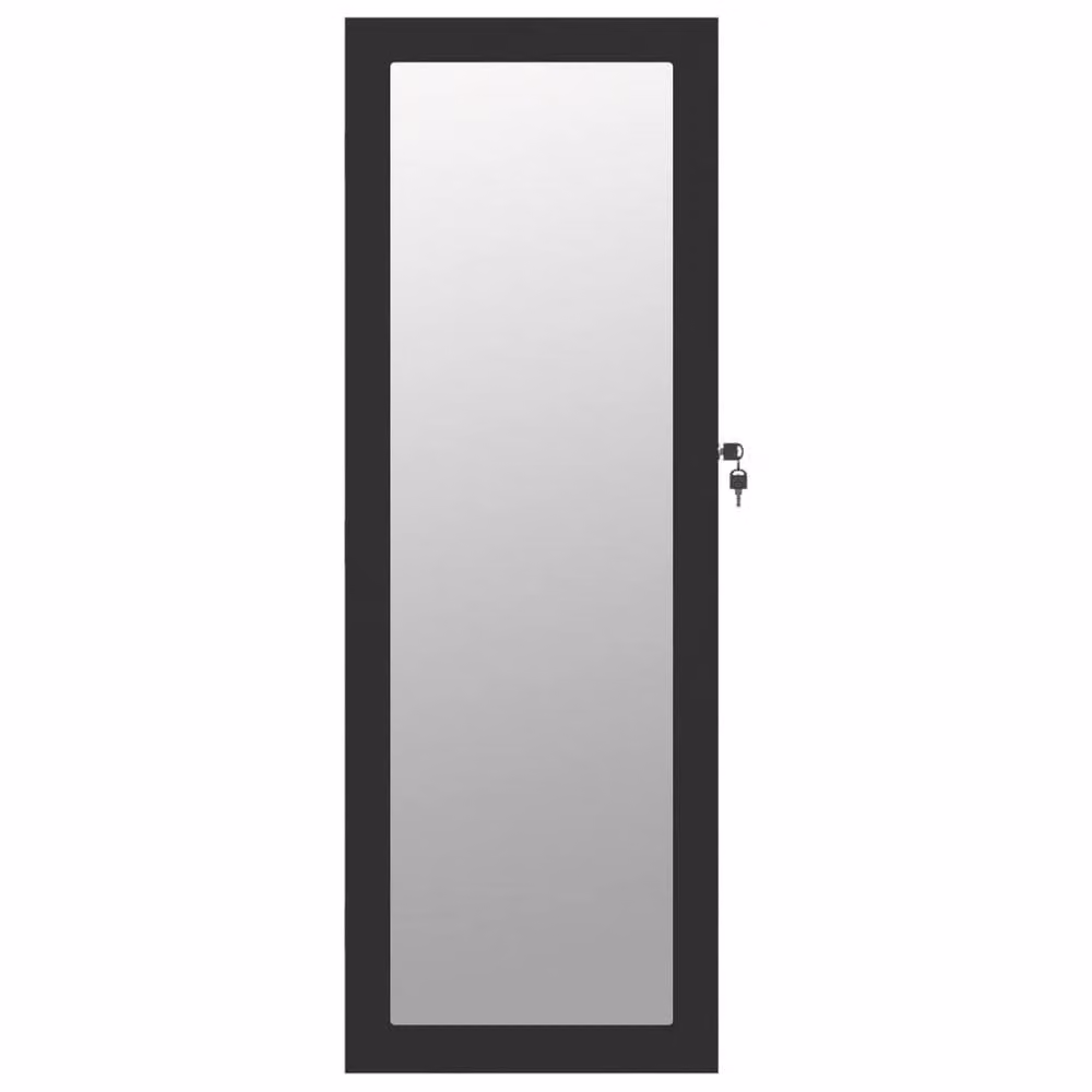 Berkfield Home Wall Mounted Mirror Jewellery Cabinet in Black, W/D/H: 37.5 x 10 x 106 cm – 3