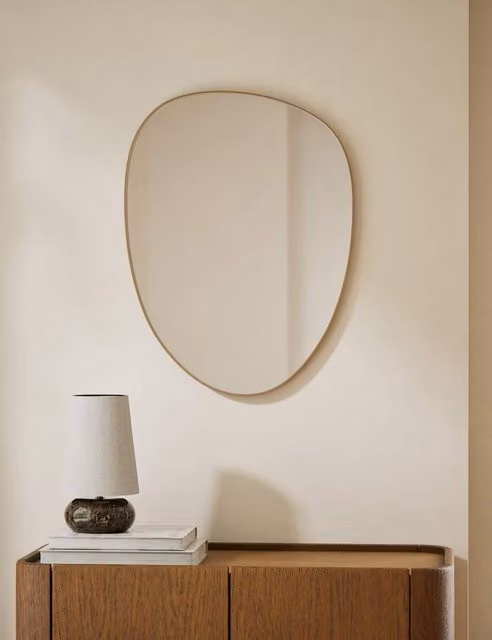 M&S Pebble Metal Curved Wall Mirror in Gold