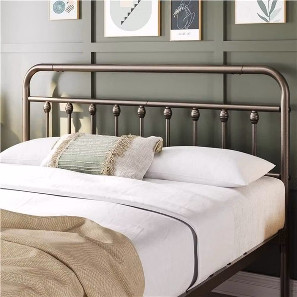 KORVIXA Vintage Metal King Platform Bed in Bronze, W/D/H: 152 x 200 x 104.5 cm – 4