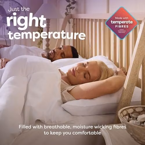 Slumberdown Climate Control Firm Support Pillows, 2 Pack, White, W: 74 cm x D: 48 cm – 2