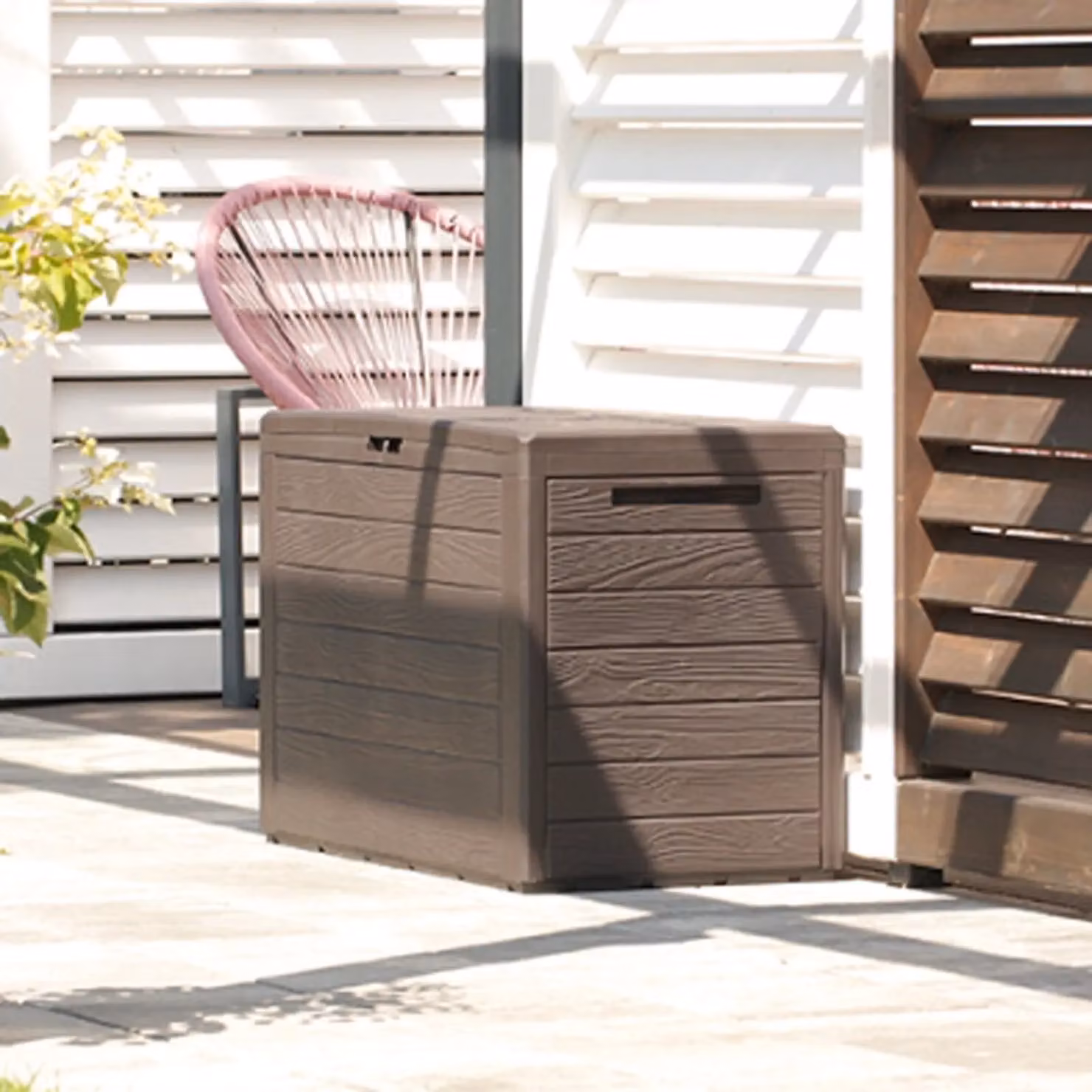 EONLION 190L Plastic Outdoor Storage Box in Brown for Garden, Balcony or Terrace – 2